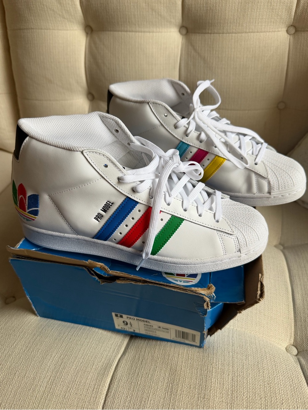 Adidas Pro Model Colorful FX0183 Cloud White Bran New 9.5 - Picture 11 of 11